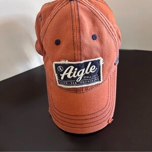 Aigle Men’s Burnt Orange Baseball Hat - Small Fishing Hunting Outdoors NWT